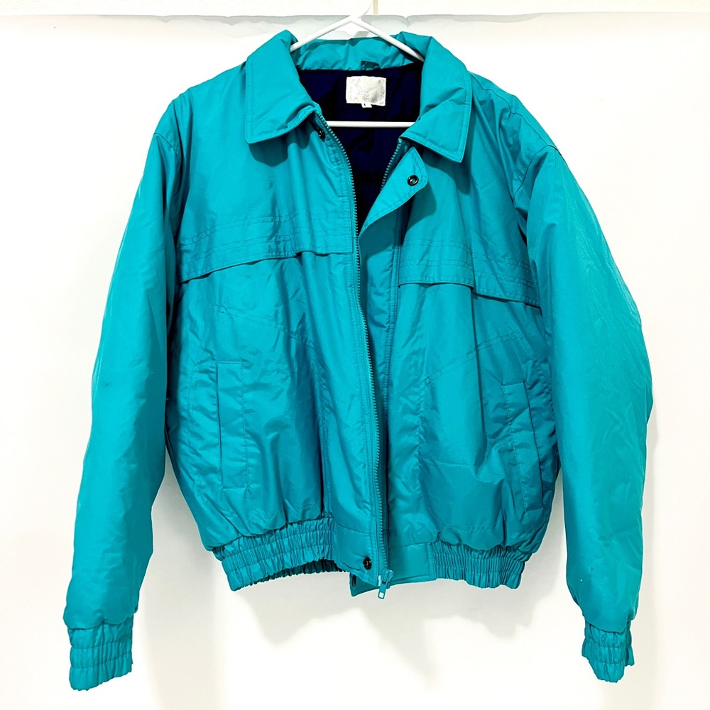 Vibrant Teal Men's Bomber Jacket